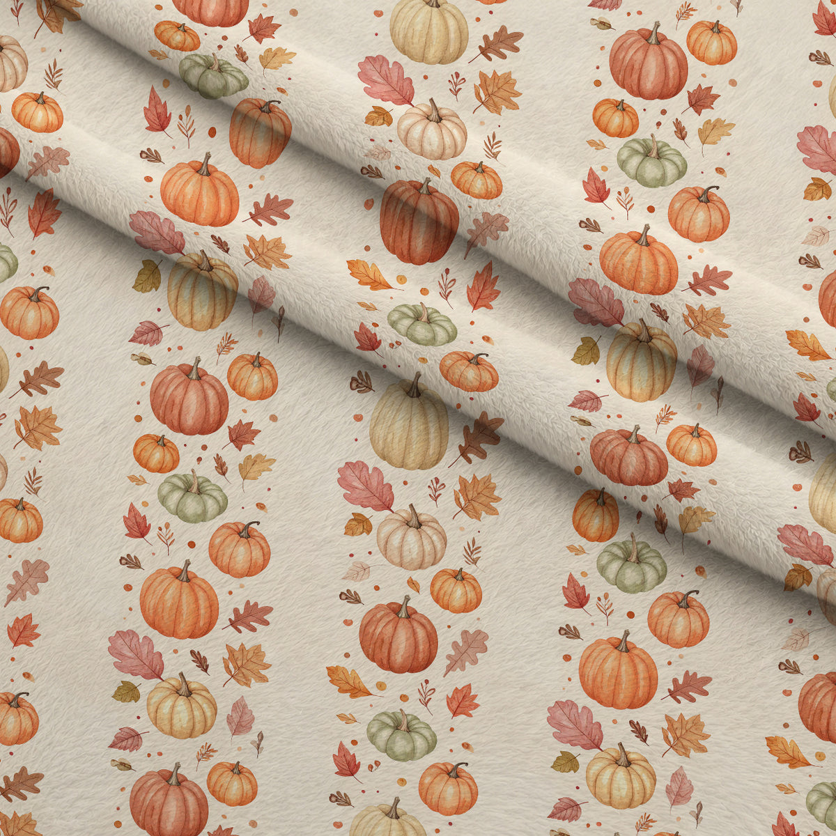 Foxes Among Falling Leaves Pattern 23 Minky Fabric — plush minky folded close-up preview (mv-minky-v1:lying)