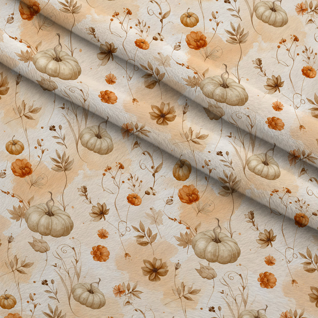 Foxes Among Falling Leaves Pattern 3 Minky Fabric — plush minky folded close-up preview (mv-minky-v1:lying)