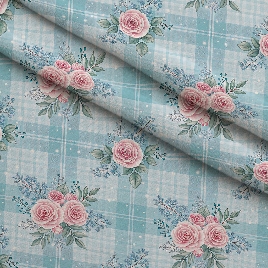 Frosted Azure Botanicals Pattern 11 Minky Fabric — plush minky folded close-up preview (mv-minky-v1:lying)