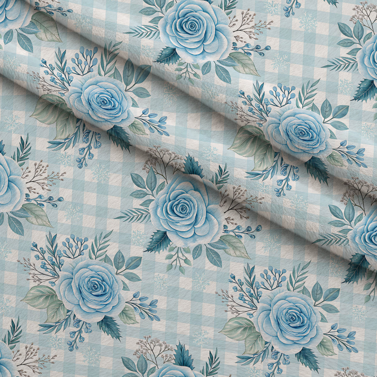 Frosted Azure Botanicals Pattern 16 Minky Fabric — plush minky folded close-up preview (mv-minky-v1:lying)