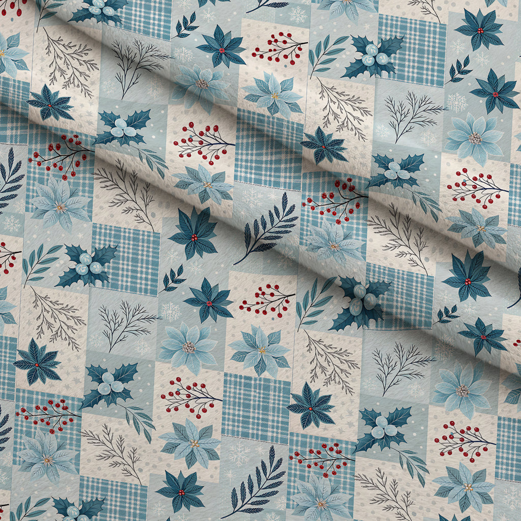 Frosted Azure Botanicals Pattern 18 Minky Fabric — plush minky folded close-up preview (mv-minky-v1:lying)