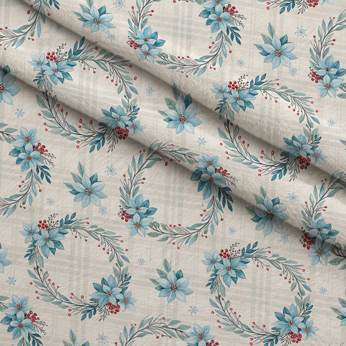 Frosted Azure Botanicals Pattern 19 Minky Fabric — plush minky folded close-up preview (mv-minky-v1:lying)