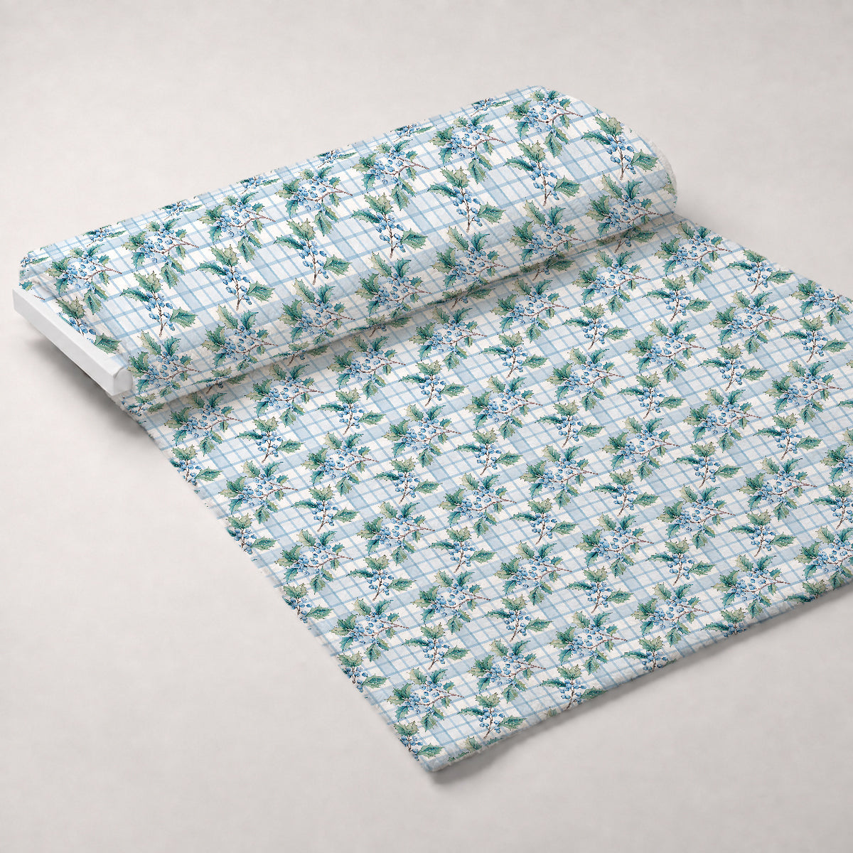 Frosted Azure Botanicals Pattern 2 Minky Fabric — plush minky unrolled bolt preview (mv-minky-v1:bolt)