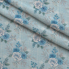 Frosted Azure Botanicals Pattern 3 Minky Fabric — plush minky folded close-up preview (mv-minky-v1:lying)
