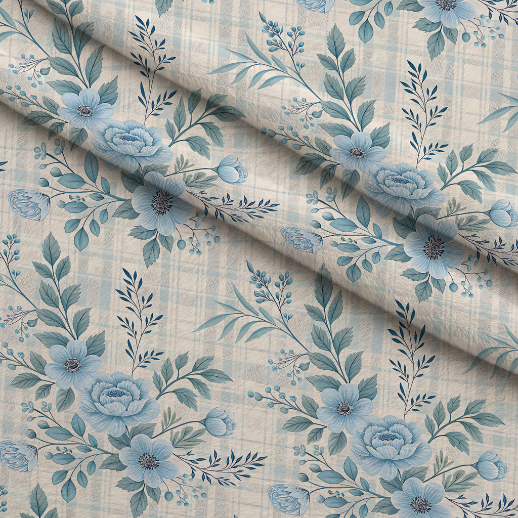 Frosted Azure Botanicals Pattern 4 Minky Fabric — plush minky folded close-up preview (mv-minky-v1:lying)