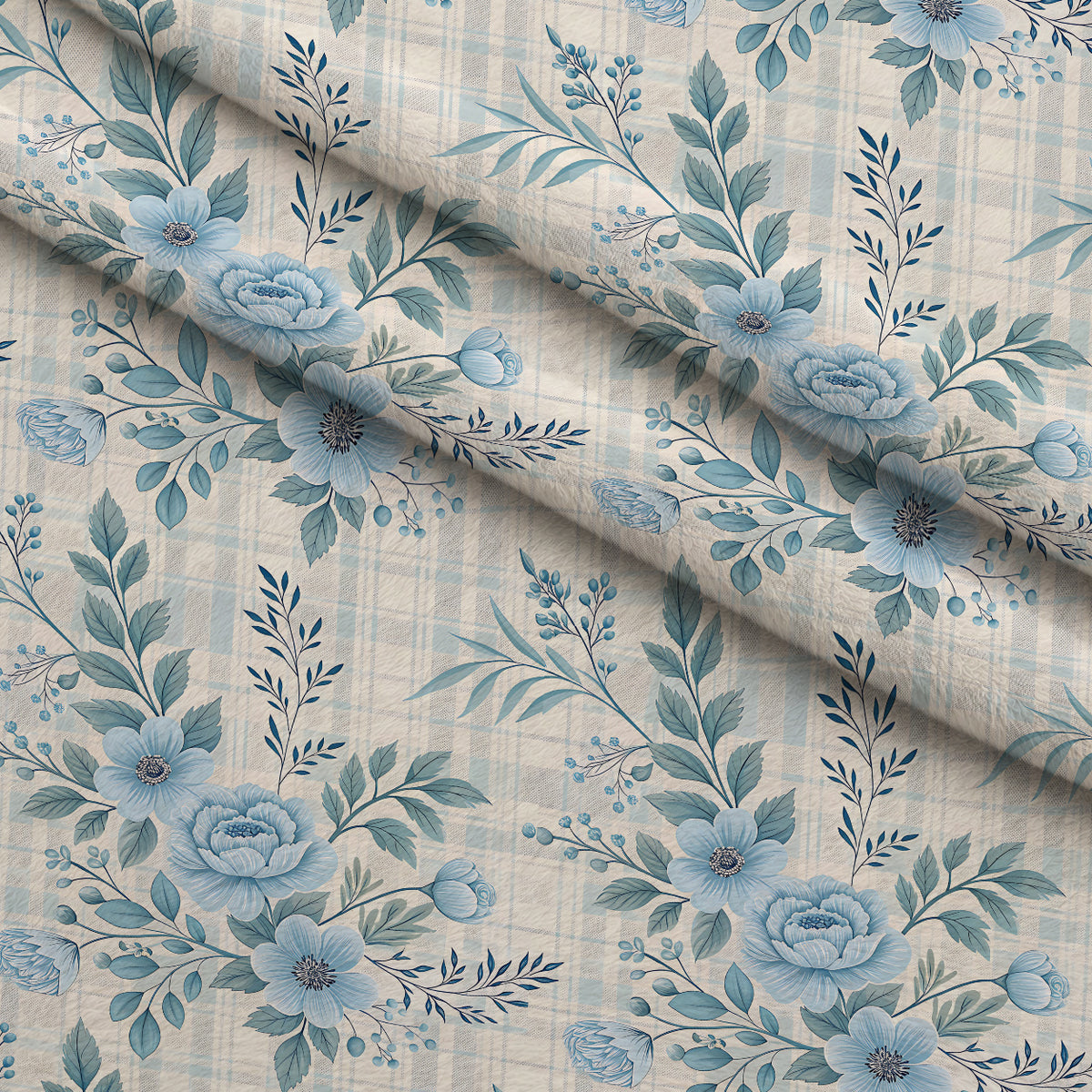 Frosted Azure Botanicals Pattern 4 Minky Fabric — plush minky folded close-up preview (mv-minky-v1:lying)