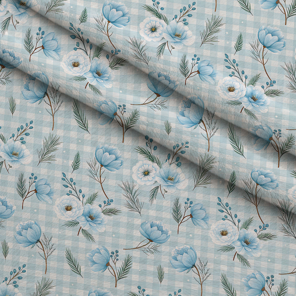 Frosted Azure Botanicals Pattern 5 Minky Fabric — plush minky folded close-up preview (mv-minky-v1:lying)