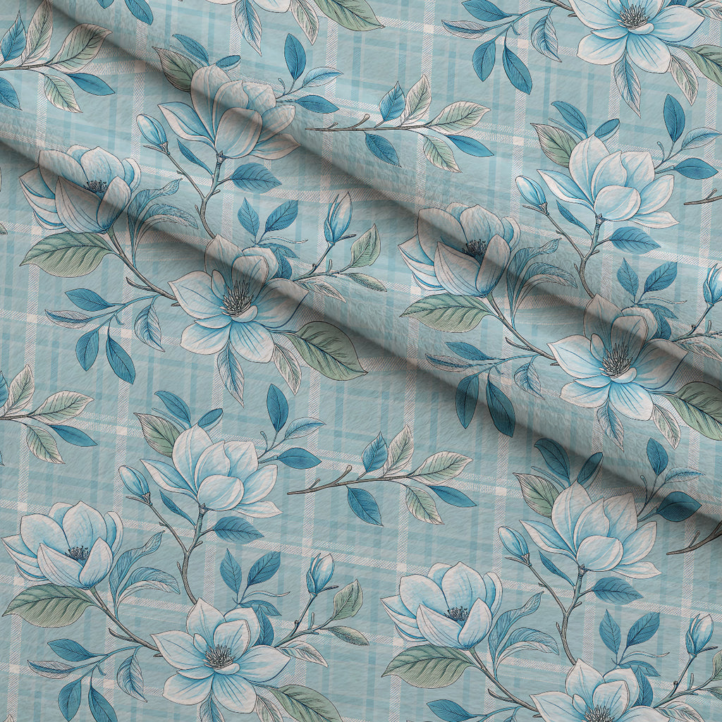 Frosted Azure Botanicals Pattern 6 Minky Fabric — plush minky folded close-up preview (mv-minky-v1:lying)