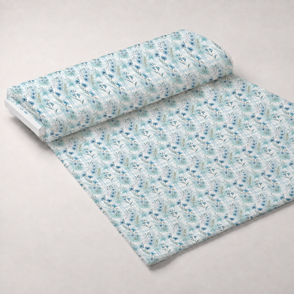 Frosted Azure Botanicals Pattern 8 Minky Fabric — plush minky unrolled bolt preview (mv-minky-v1:bolt)