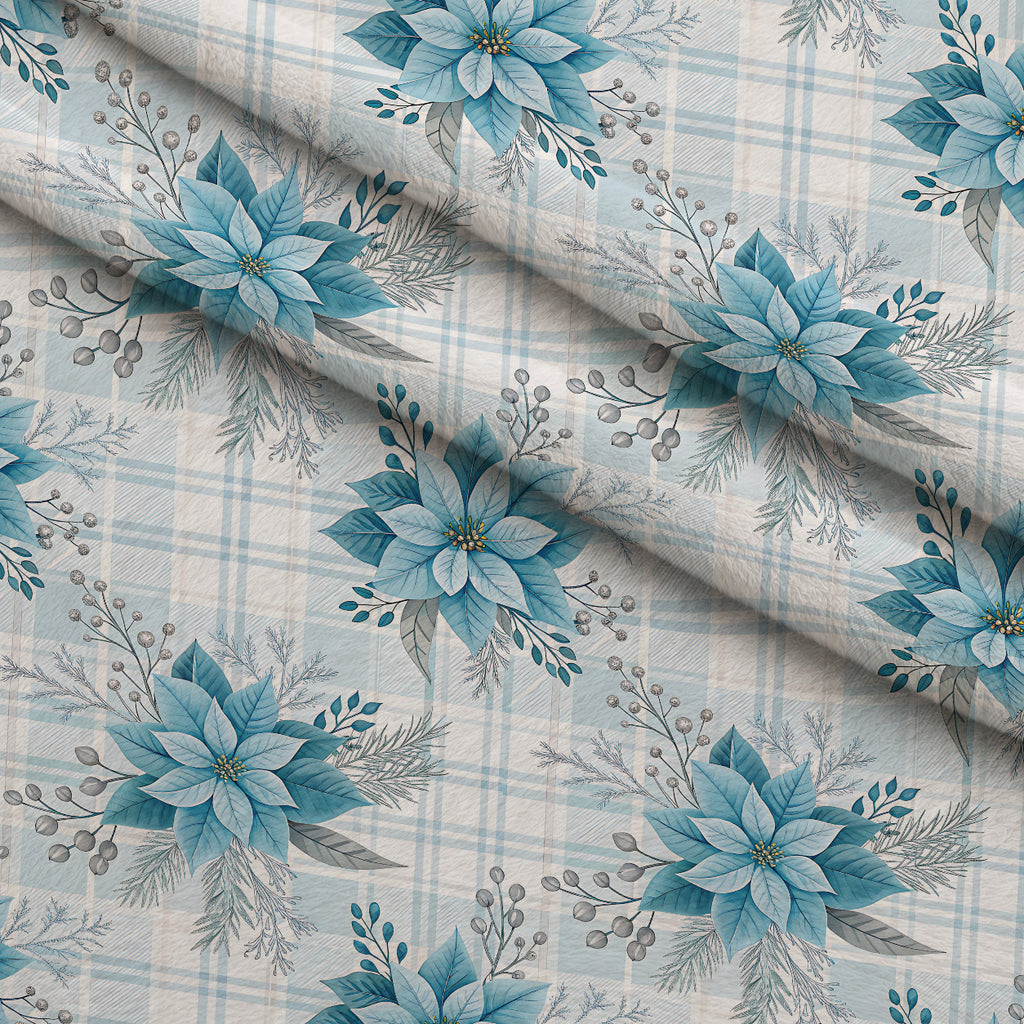 Frosted Azure Botanicals Pattern 9 Minky Fabric — plush minky folded close-up preview (mv-minky-v1:lying)