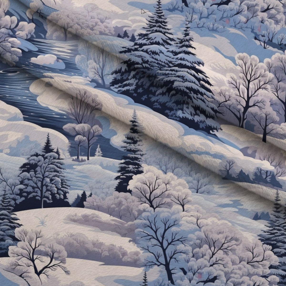 Frosted Pines Pattern 9 Minky Fabric — plush minky folded close-up preview (mv-minky-v1:lying)