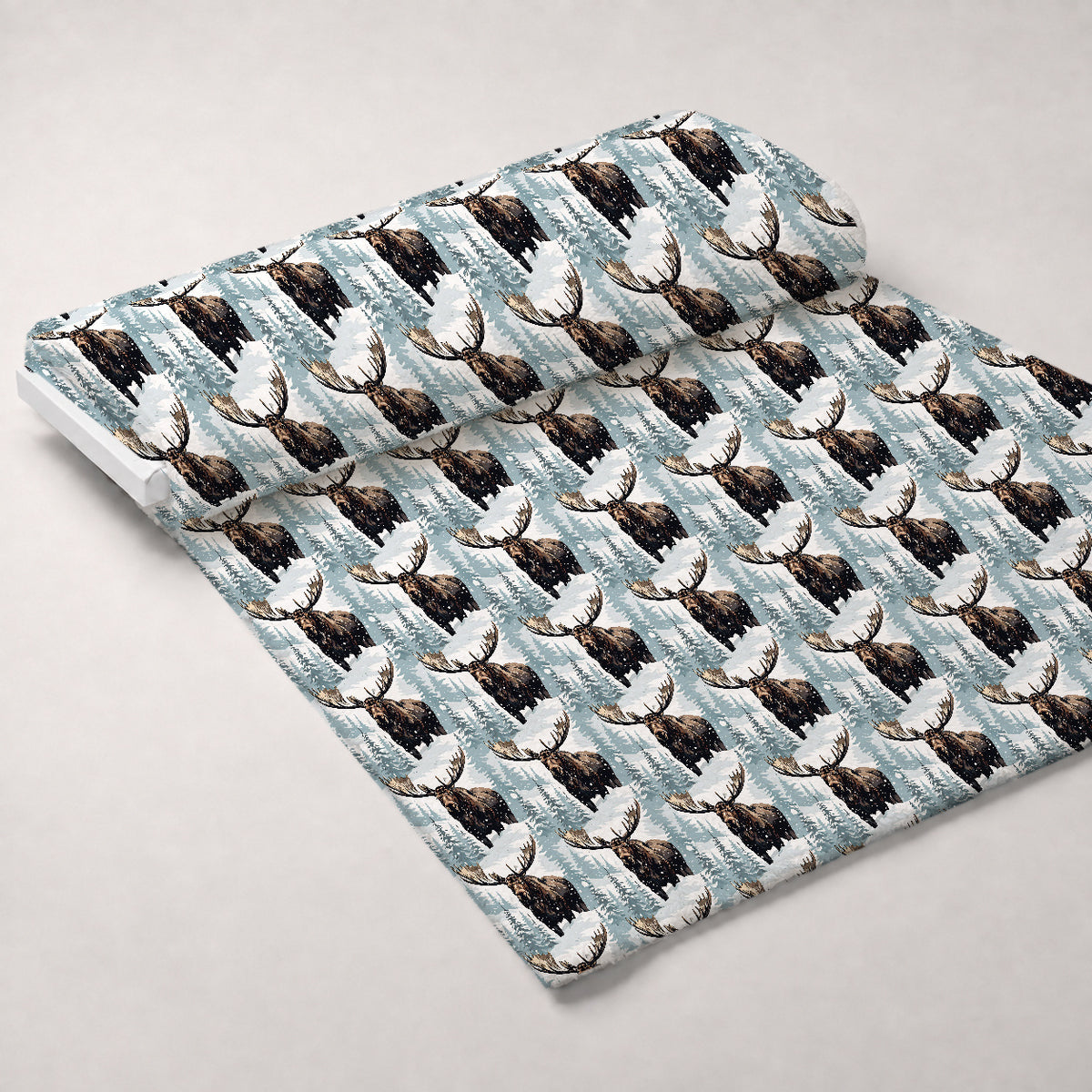 Frosted Woodland Pattern 1 Minky Fabric — plush minky unrolled bolt preview (mv-minky-v1:bolt)