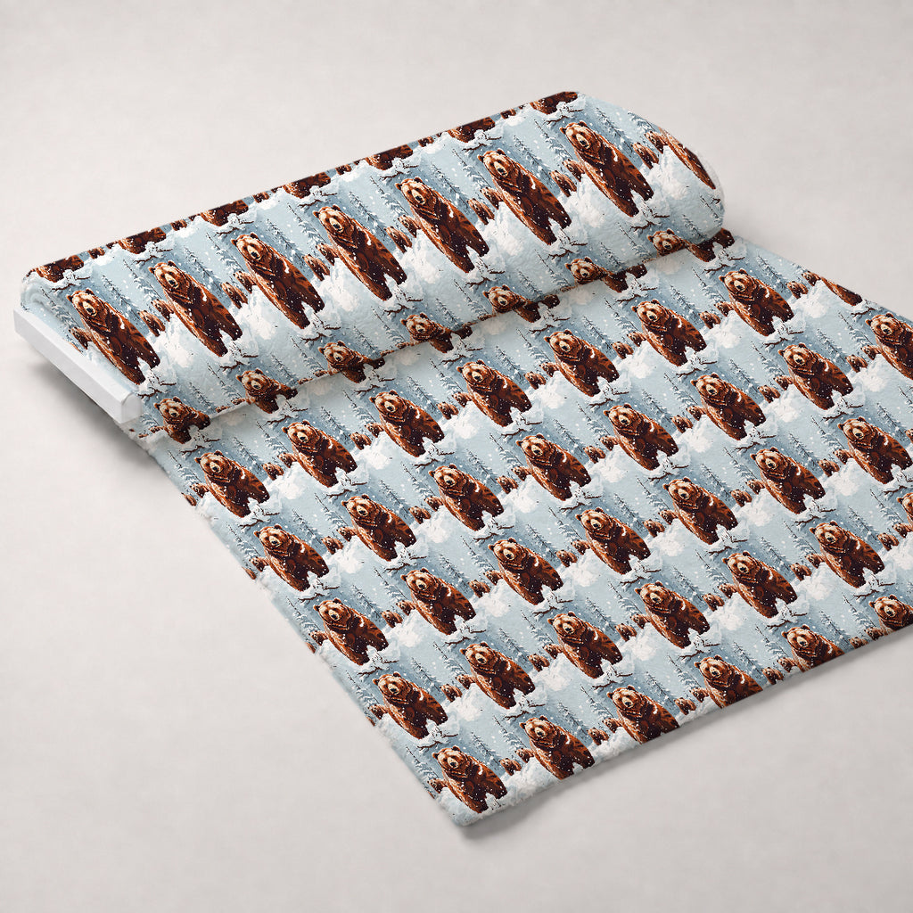 Frosted Woodland Pattern 4 Minky Fabric — plush minky unrolled bolt preview (mv-minky-v1:bolt)