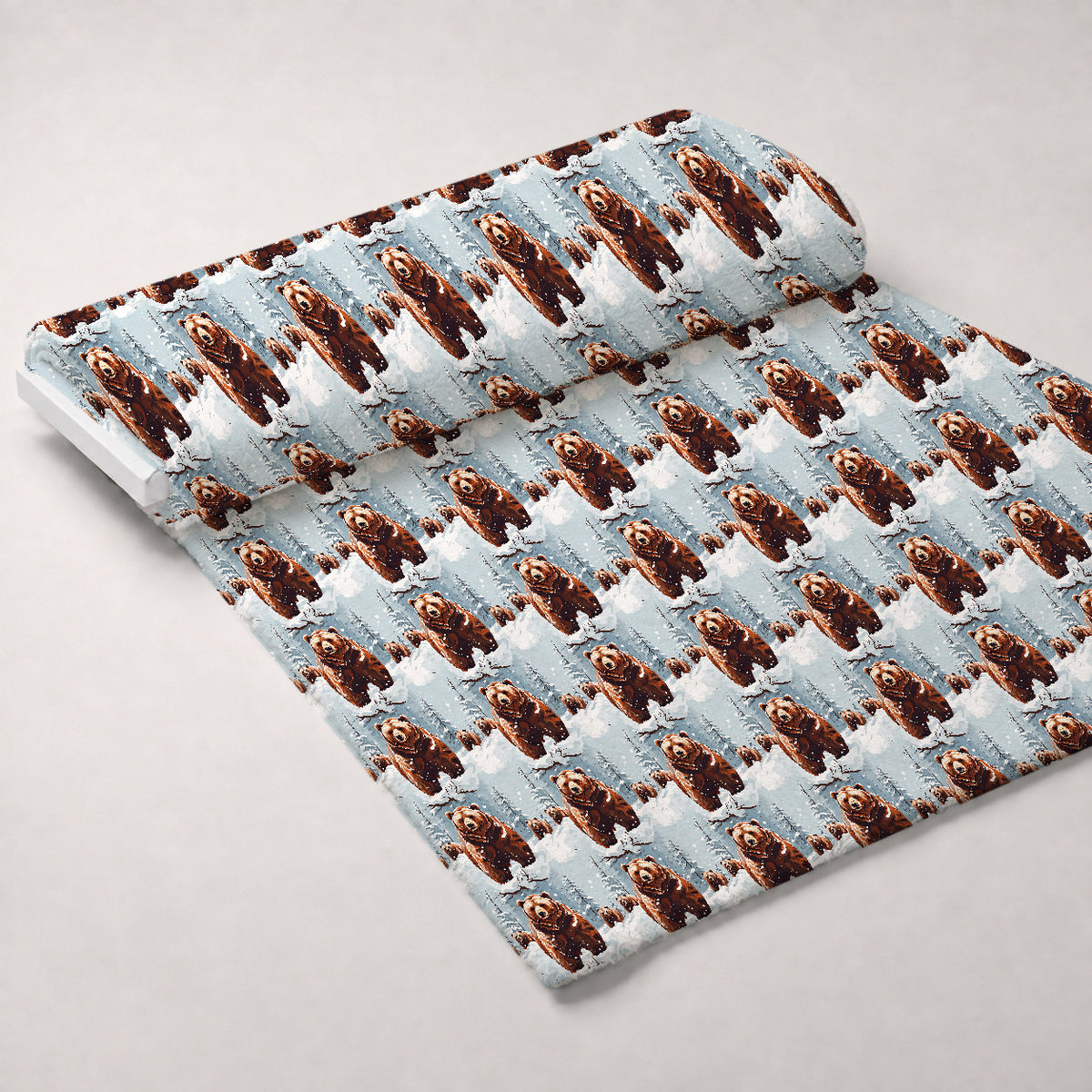 Frosted Woodland Pattern 4 Minky Fabric — plush minky unrolled bolt preview (mv-minky-v1:bolt)