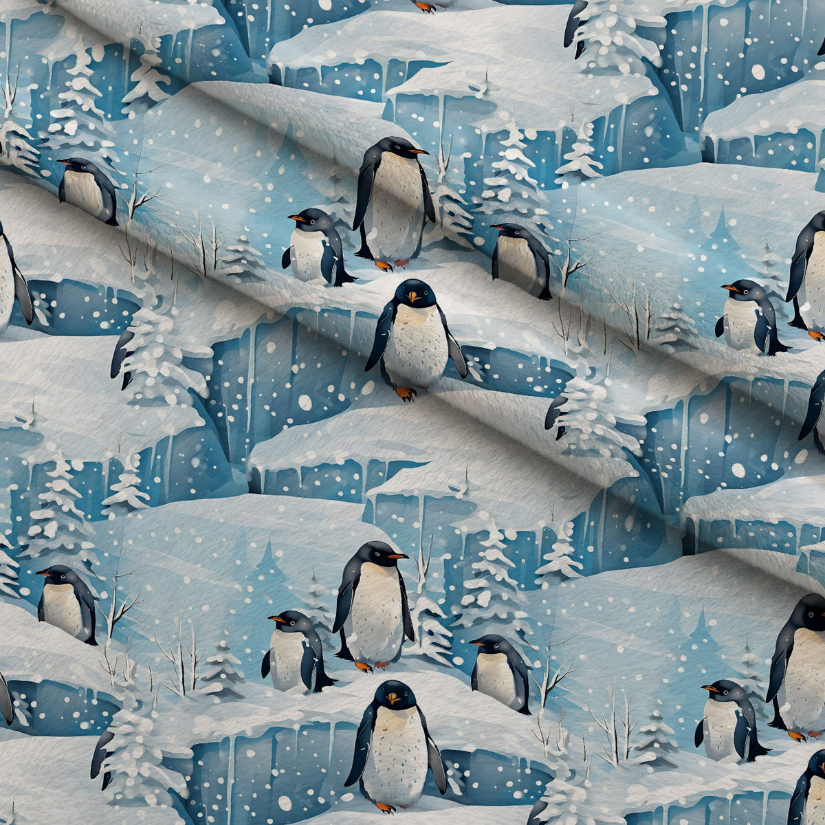 Frosted Woodland Pattern 8 Minky Fabric — plush minky folded close-up preview (mv-minky-v1:lying)
