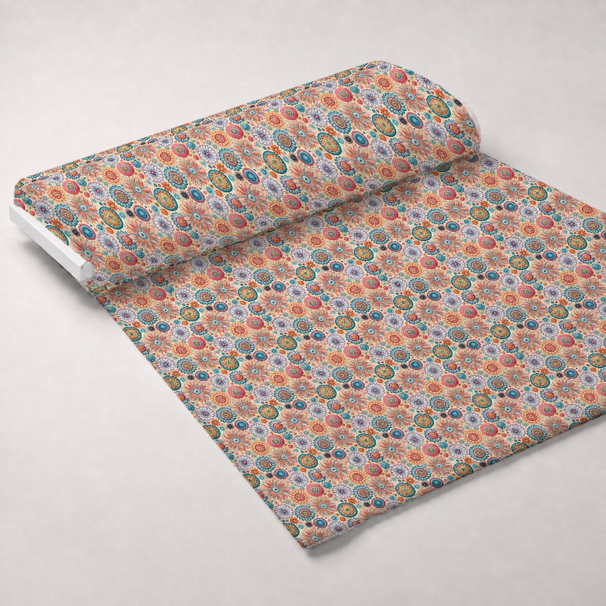 Funky Daisy Watercolor Pattern 22 Minky Fabric — plush minky unrolled bolt preview (mv-minky-v1:bolt)