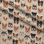 Furry Faces Pattern 10 Minky Fabric — plush minky folded close-up preview (mv-minky-v1:lying)