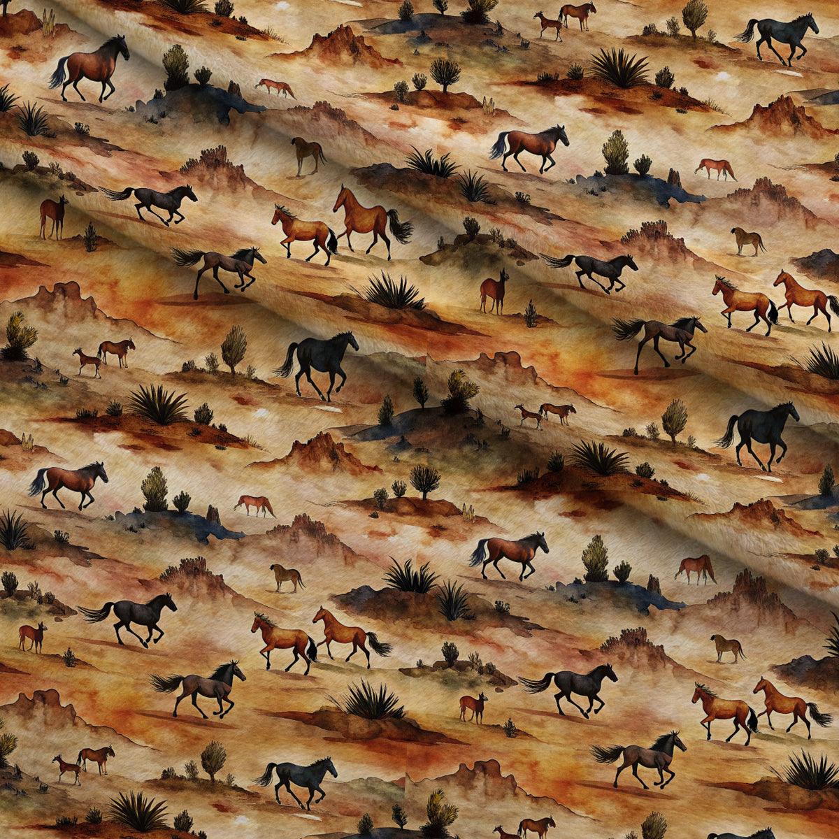 Galloping Mustangs Pattern 12 Minky Fabric — plush minky folded close-up preview (mv-minky-v1:lying)