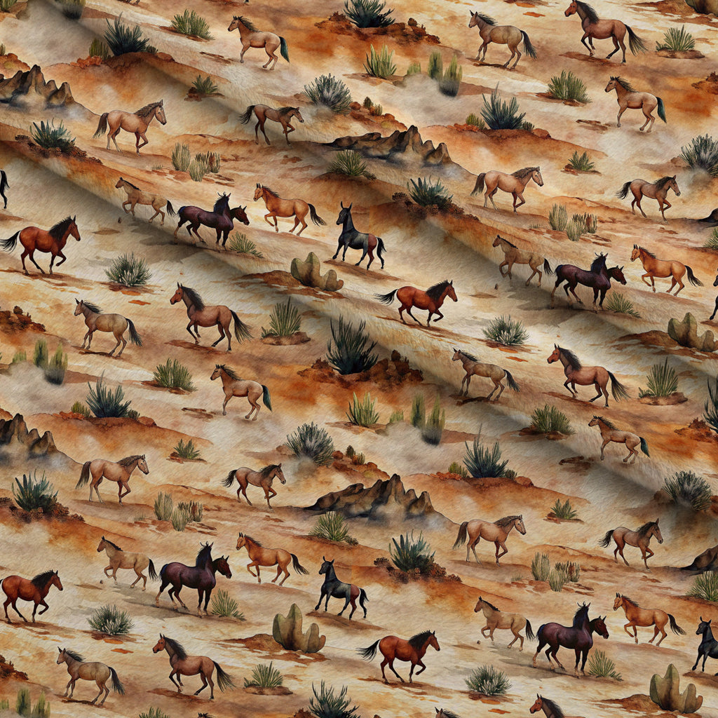 Galloping Mustangs Pattern 13 Minky Fabric — plush minky folded close-up preview (mv-minky-v1:lying)