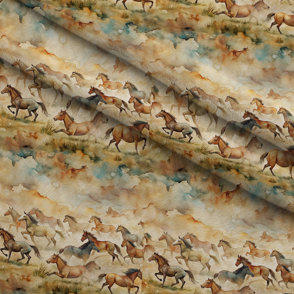 Galloping Mustangs Pattern 14 Minky Fabric — plush minky folded close-up preview (mv-minky-v1:lying)