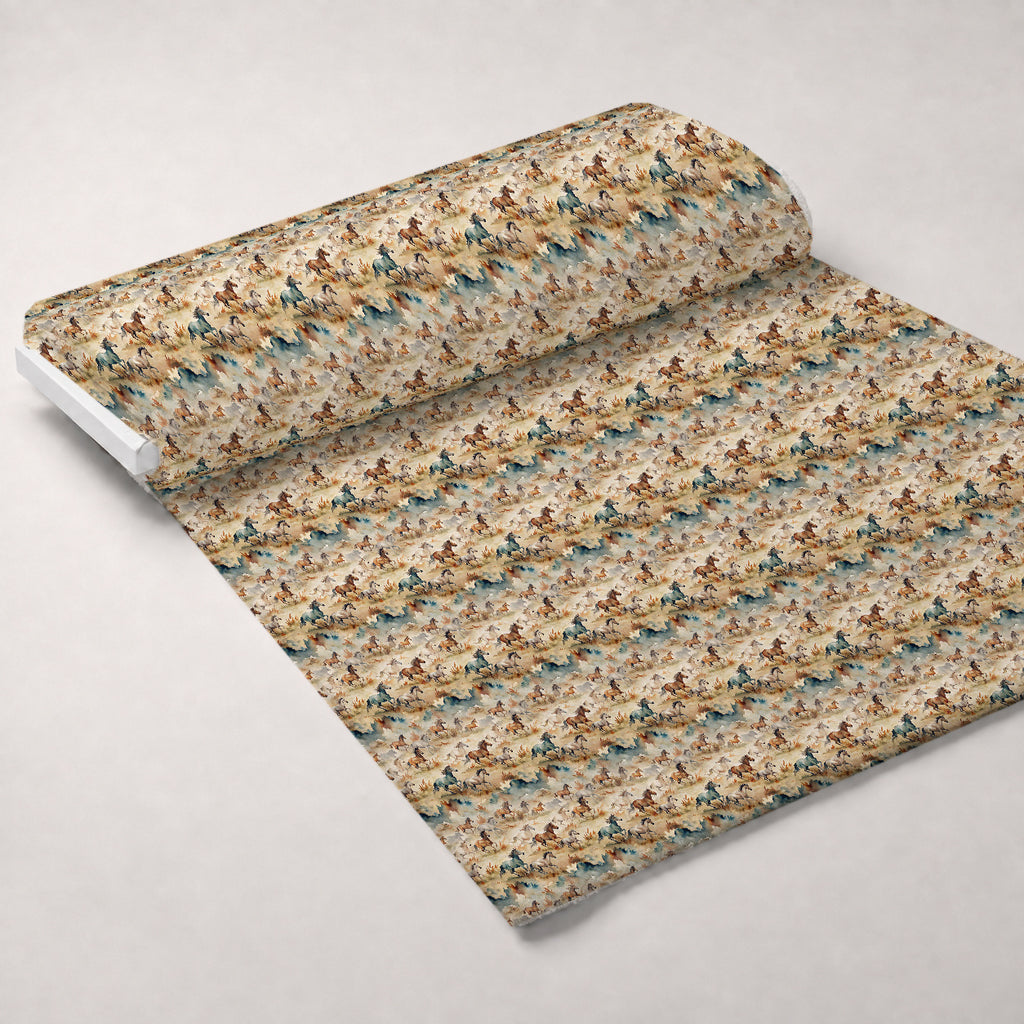 Galloping Mustangs Pattern 15 Minky Fabric — plush minky unrolled bolt preview (mv-minky-v1:bolt)