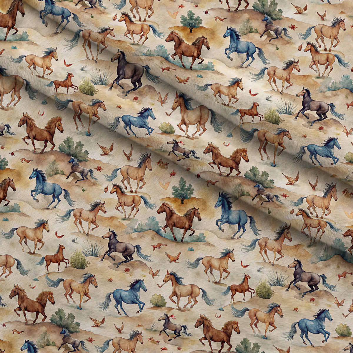 Galloping Mustangs Pattern 18 Minky Fabric — plush minky folded close-up preview (mv-minky-v1:lying)