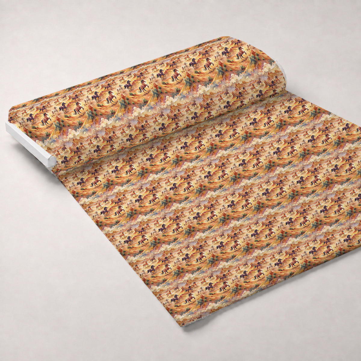 Galloping Mustangs Pattern 20 Minky Fabric — plush minky unrolled bolt preview (mv-minky-v1:bolt)