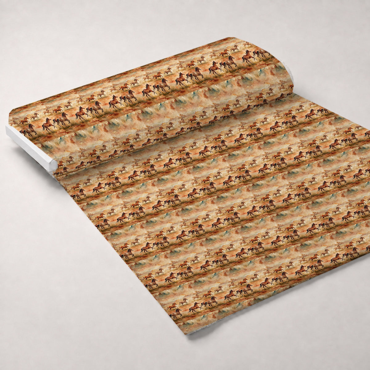 Galloping Mustangs Pattern 21 Minky Fabric — plush minky unrolled bolt preview (mv-minky-v1:bolt)