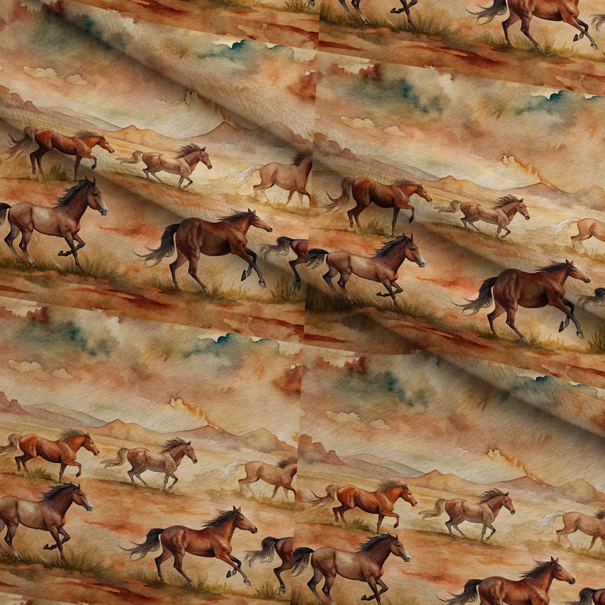 Galloping Mustangs Pattern 21 Minky Fabric — plush minky folded close-up preview (mv-minky-v1:lying)