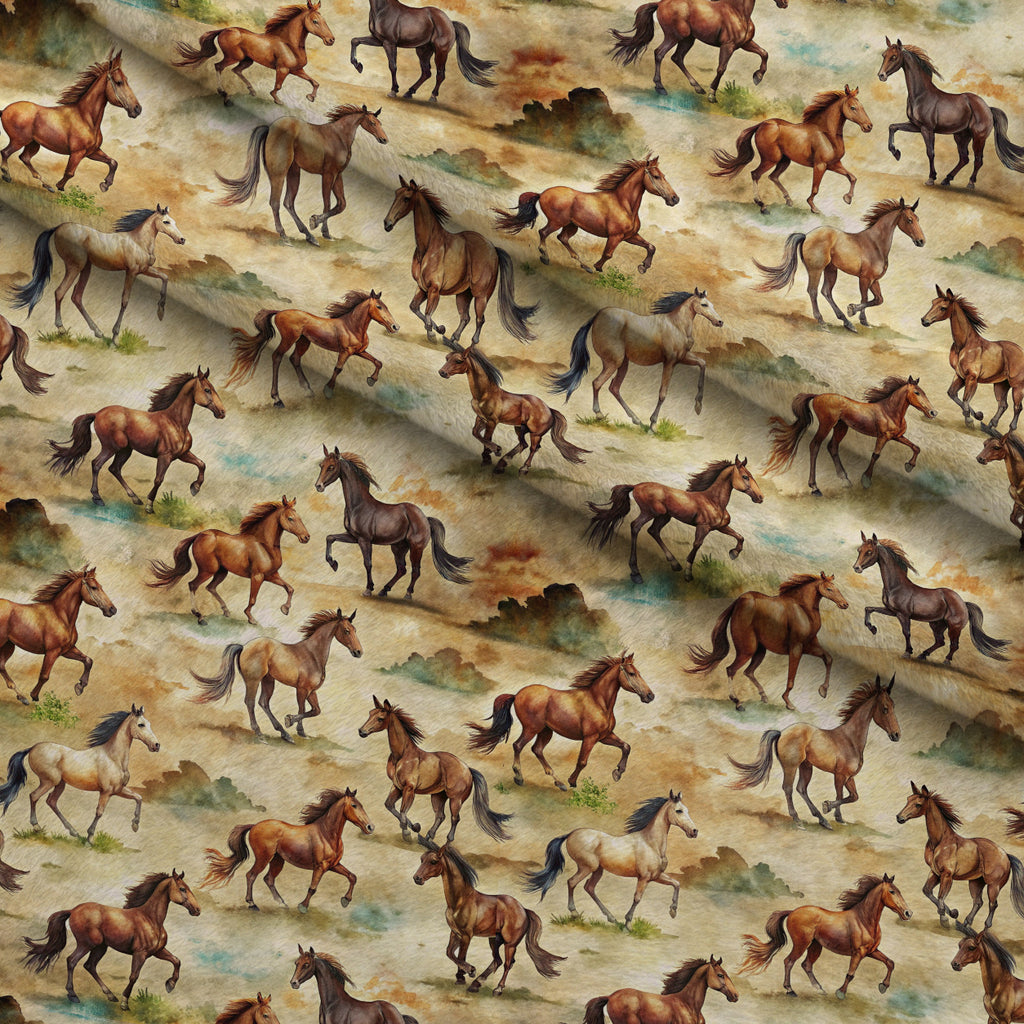 Galloping Mustangs Pattern 3 Minky Fabric — plush minky folded close-up preview (mv-minky-v1:lying)
