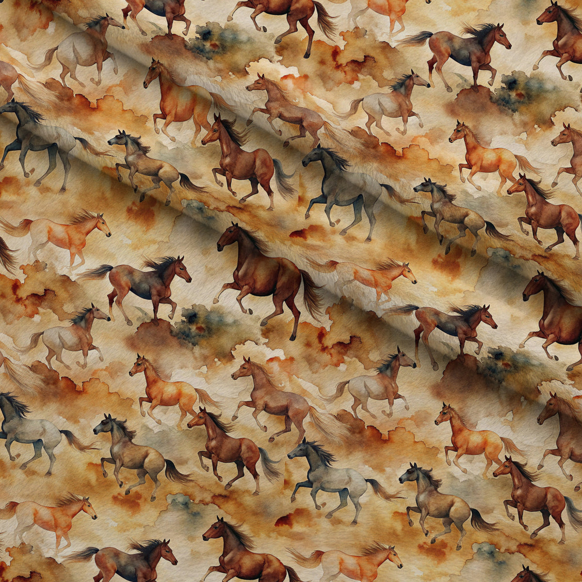 Galloping Mustangs Pattern 4 Minky Fabric — plush minky folded close-up preview (mv-minky-v1:lying)