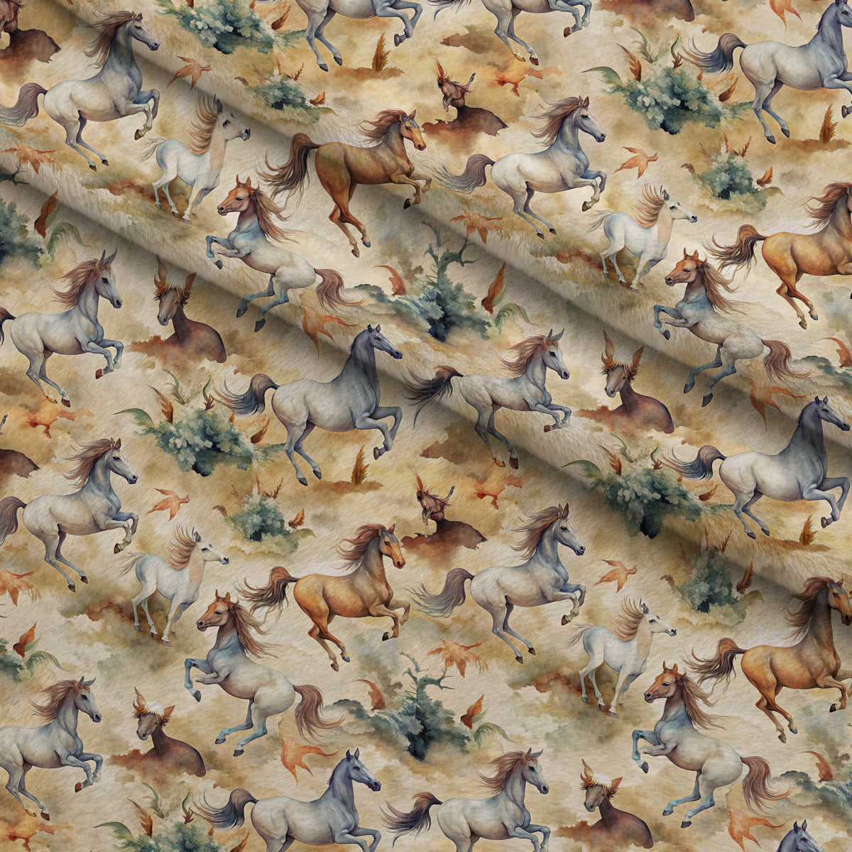 Galloping Mustangs Pattern 6 Minky Fabric — plush minky folded close-up preview (mv-minky-v1:lying)