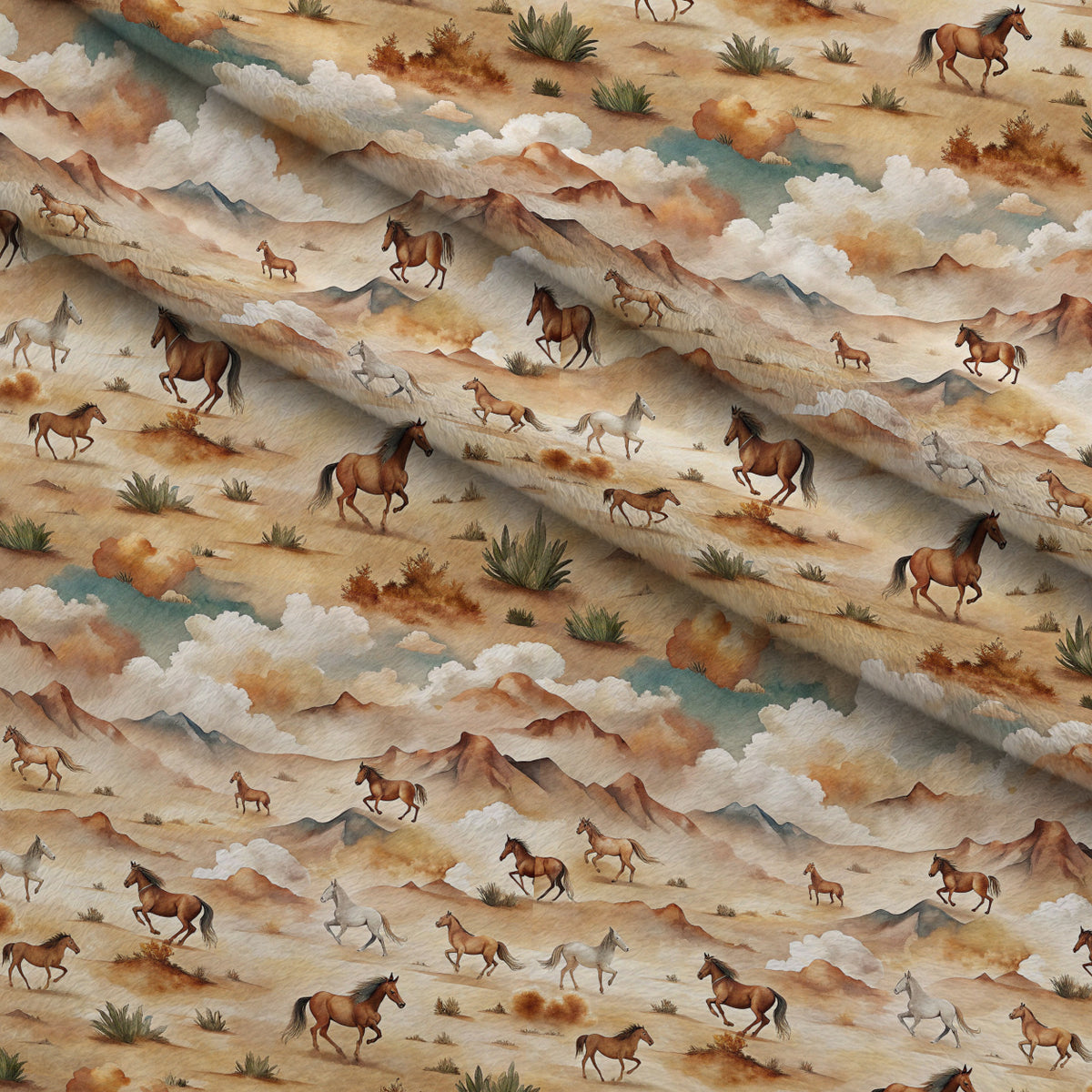 Galloping Mustangs Pattern 8 Minky Fabric — plush minky folded close-up preview (mv-minky-v1:lying)