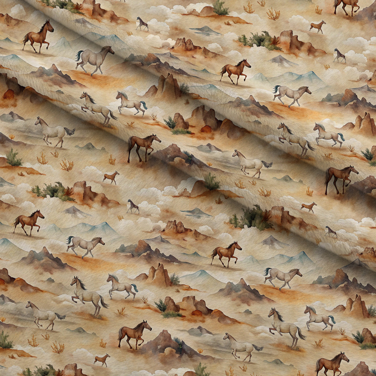 Galloping Mustangs Pattern 9 Minky Fabric — plush minky folded close-up preview (mv-minky-v1:lying)