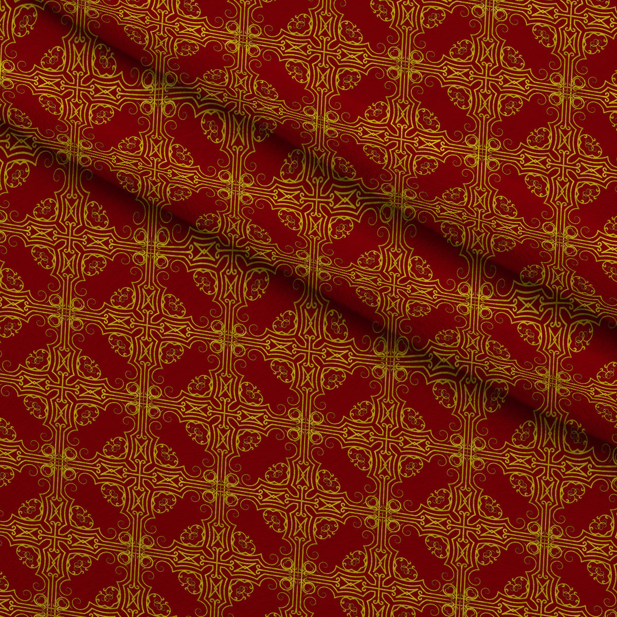 Gilded Crimson Pattern 1 Minky Fabric — plush minky folded close-up preview (mv-minky-v1:lying)