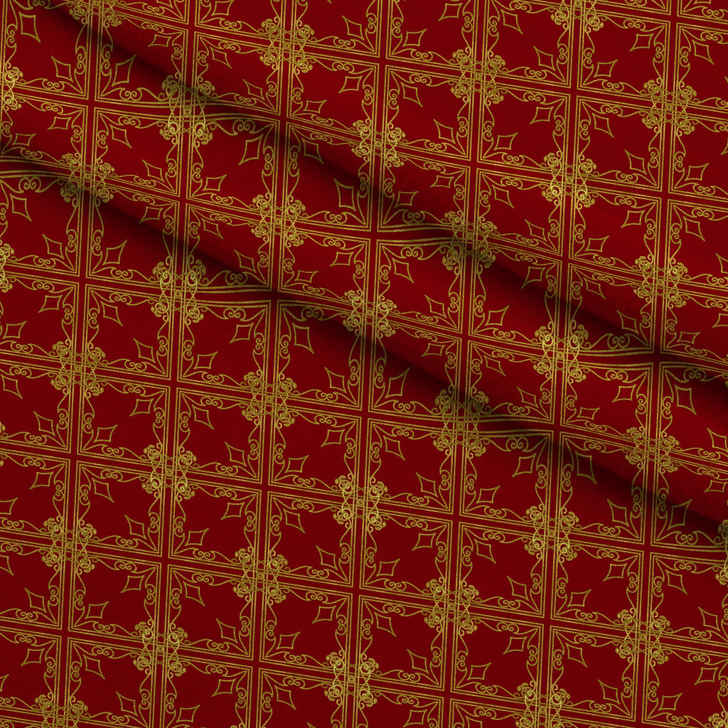 Gilded Crimson Pattern 2 Minky Fabric — plush minky folded close-up preview (mv-minky-v1:lying)