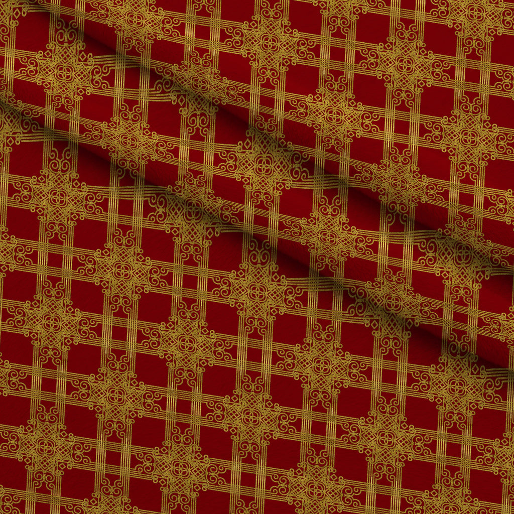 Gilded Crimson Pattern 3 Minky Fabric — plush minky folded close-up preview (mv-minky-v1:lying)