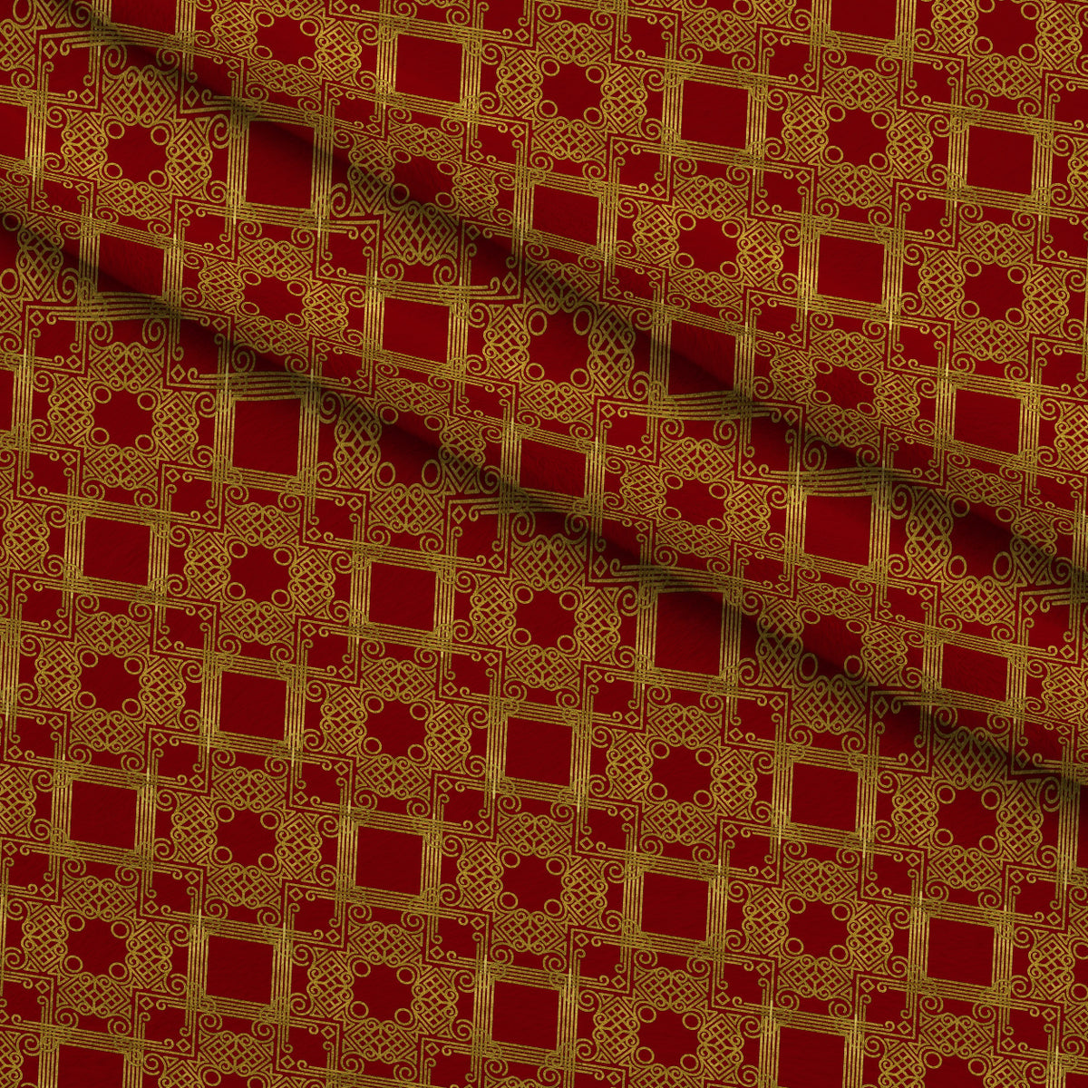 Gilded Crimson Pattern 4 Minky Fabric — plush minky folded close-up preview (mv-minky-v1:lying)