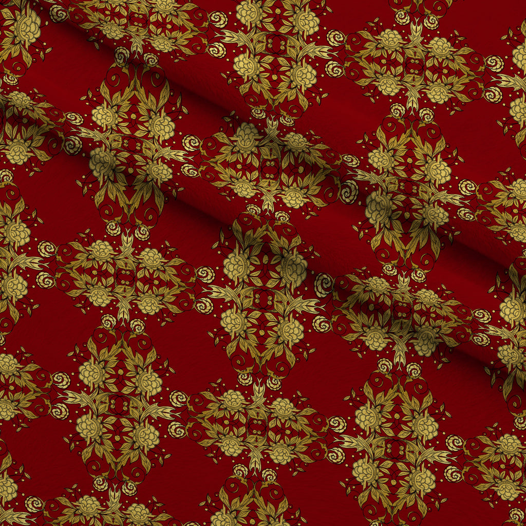 Gilded Crimson Pattern 5 Minky Fabric — plush minky folded close-up preview (mv-minky-v1:lying)