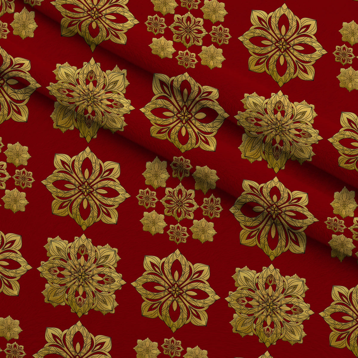 Gilded Crimson Pattern 6 Minky Fabric — plush minky folded close-up preview (mv-minky-v1:lying)
