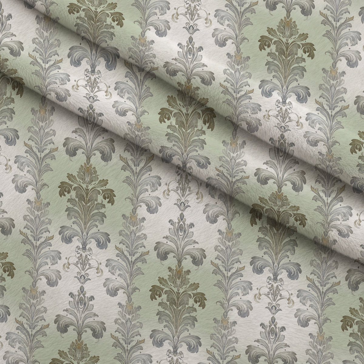 Gilded Evergreen Hearth Pattern 1 Minky Fabric — plush minky folded close-up preview (mv-minky-v1:lying)