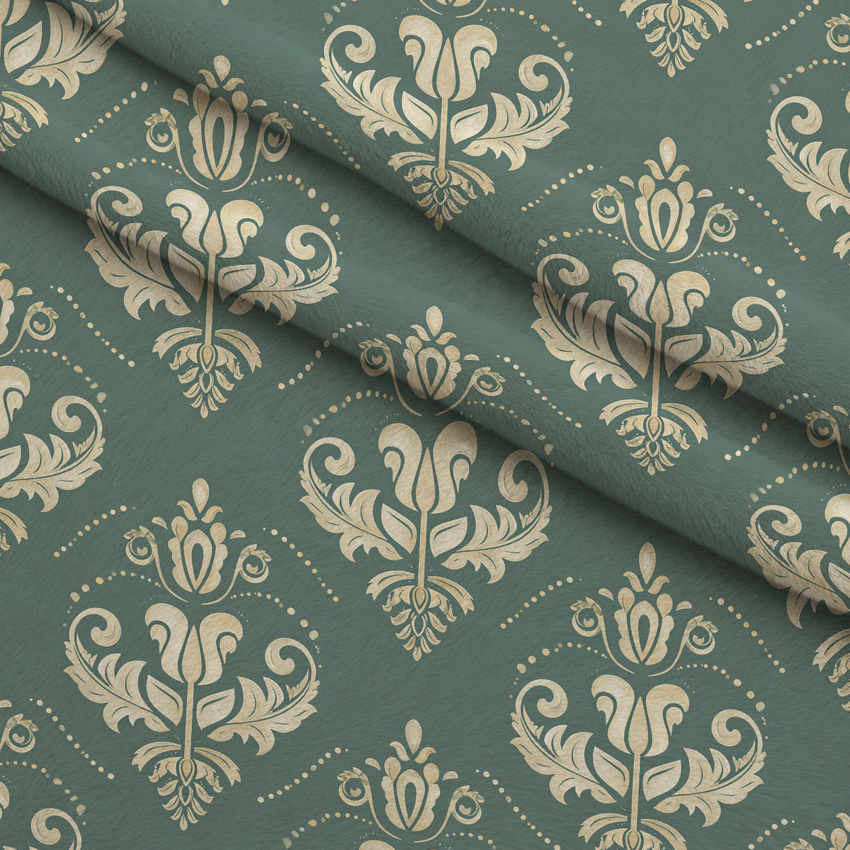 Gilded Evergreen Hearth Pattern 11 Minky Fabric — plush minky folded close-up preview (mv-minky-v1:lying)