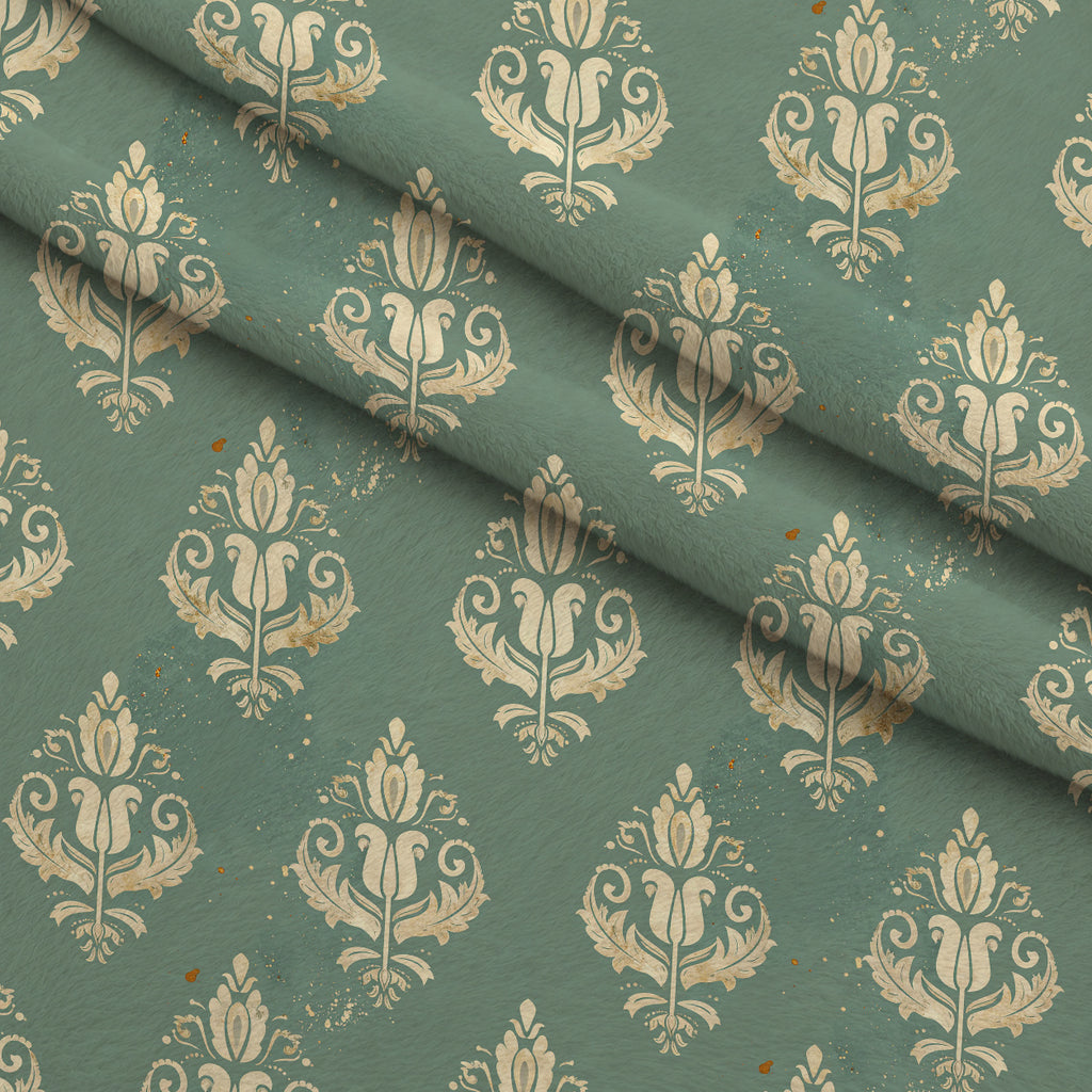 Gilded Evergreen Hearth Pattern 12 Minky Fabric — plush minky folded close-up preview (mv-minky-v1:lying)