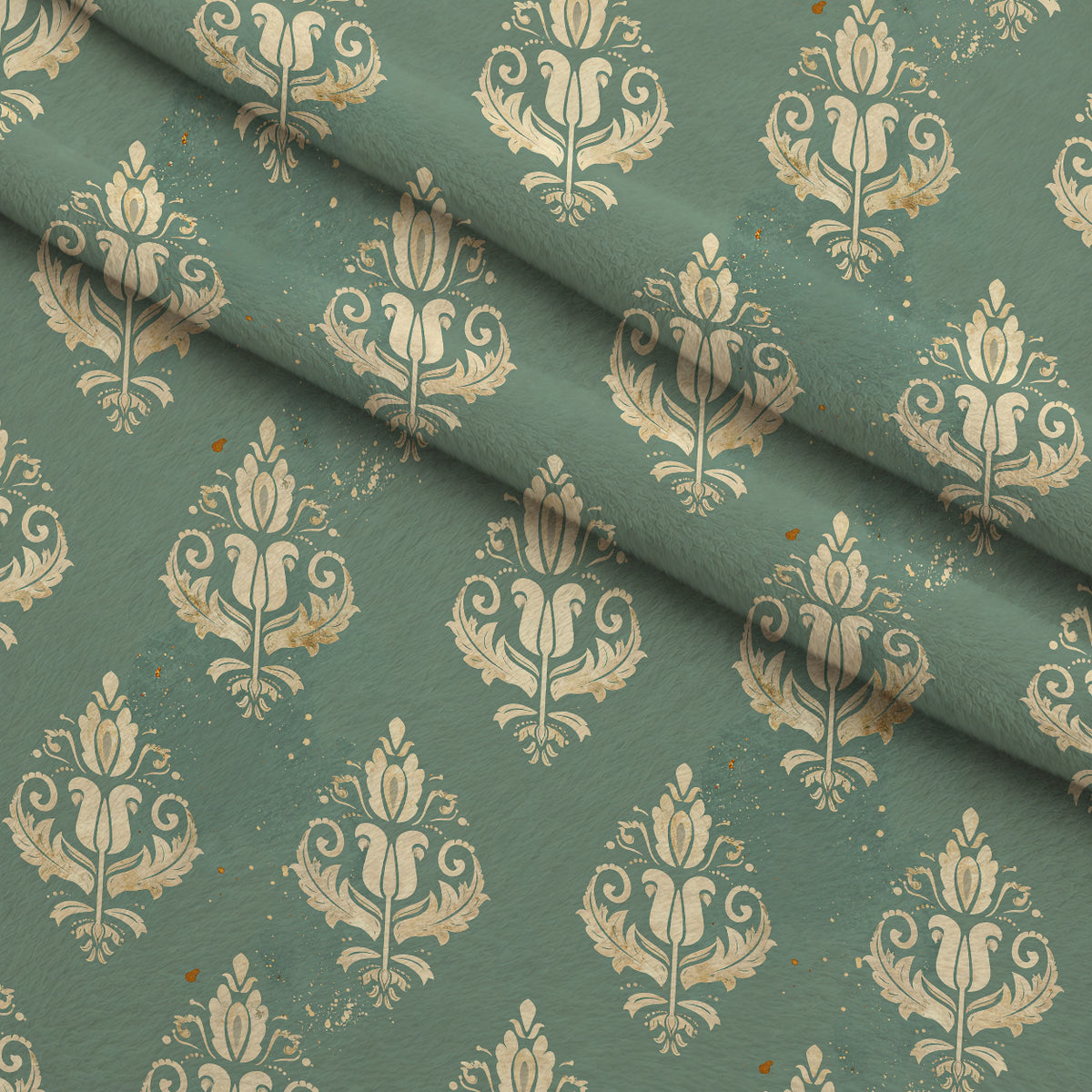 Gilded Evergreen Hearth Pattern 12 Minky Fabric — plush minky folded close-up preview (mv-minky-v1:lying)