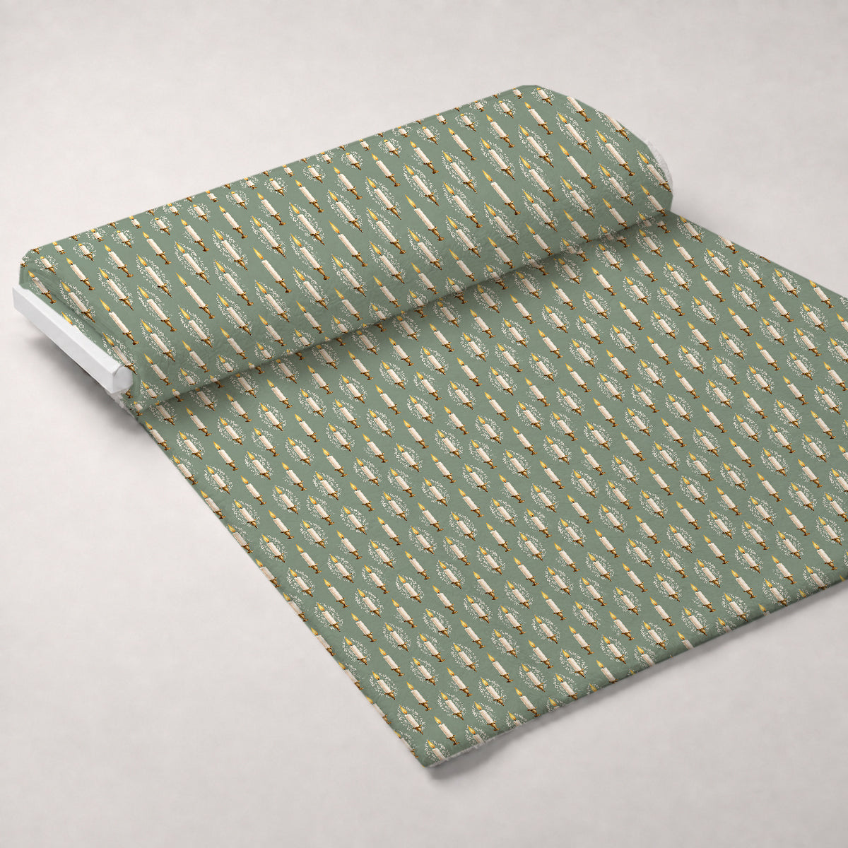 Gilded Evergreen Hearth Pattern 29 Minky Fabric — plush minky unrolled bolt preview (mv-minky-v1:bolt)