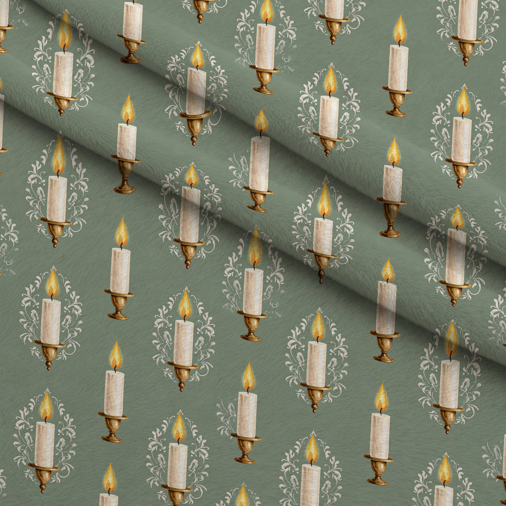 Gilded Evergreen Hearth Pattern 29 Minky Fabric — plush minky folded close-up preview (mv-minky-v1:lying)