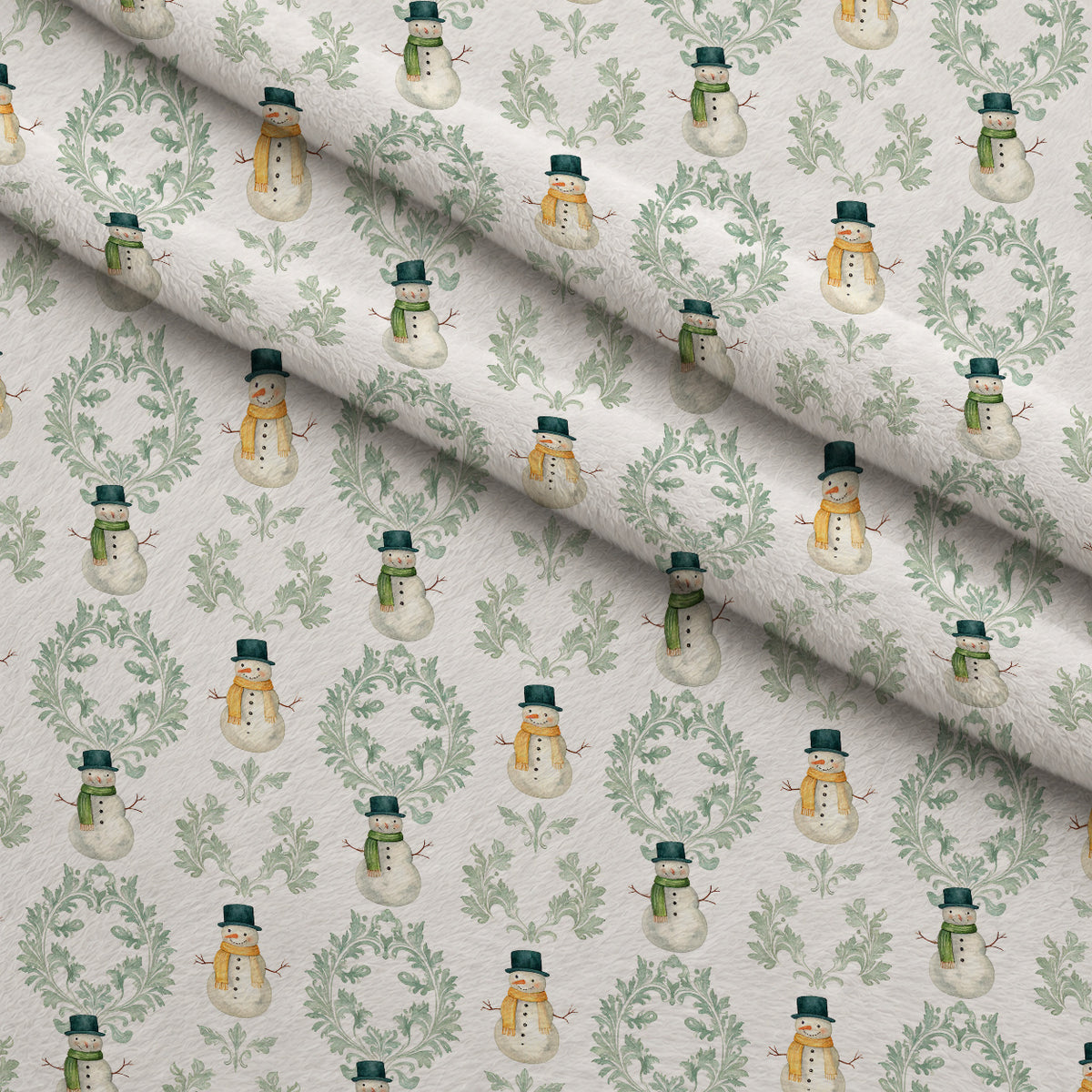 Gilded Evergreen Hearth Pattern 6 Minky Fabric — plush minky folded close-up preview (mv-minky-v1:lying)