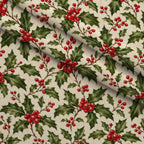 Gilded Evergreen Holiday Pattern 1 Minky Fabric — plush minky folded close-up preview (mv-minky-v1:lying)