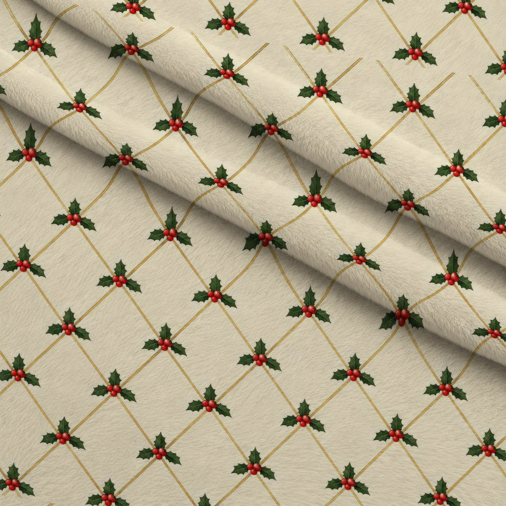 Gilded Evergreen Holiday Pattern 10 Minky Fabric — plush minky folded close-up preview (mv-minky-v1:lying)