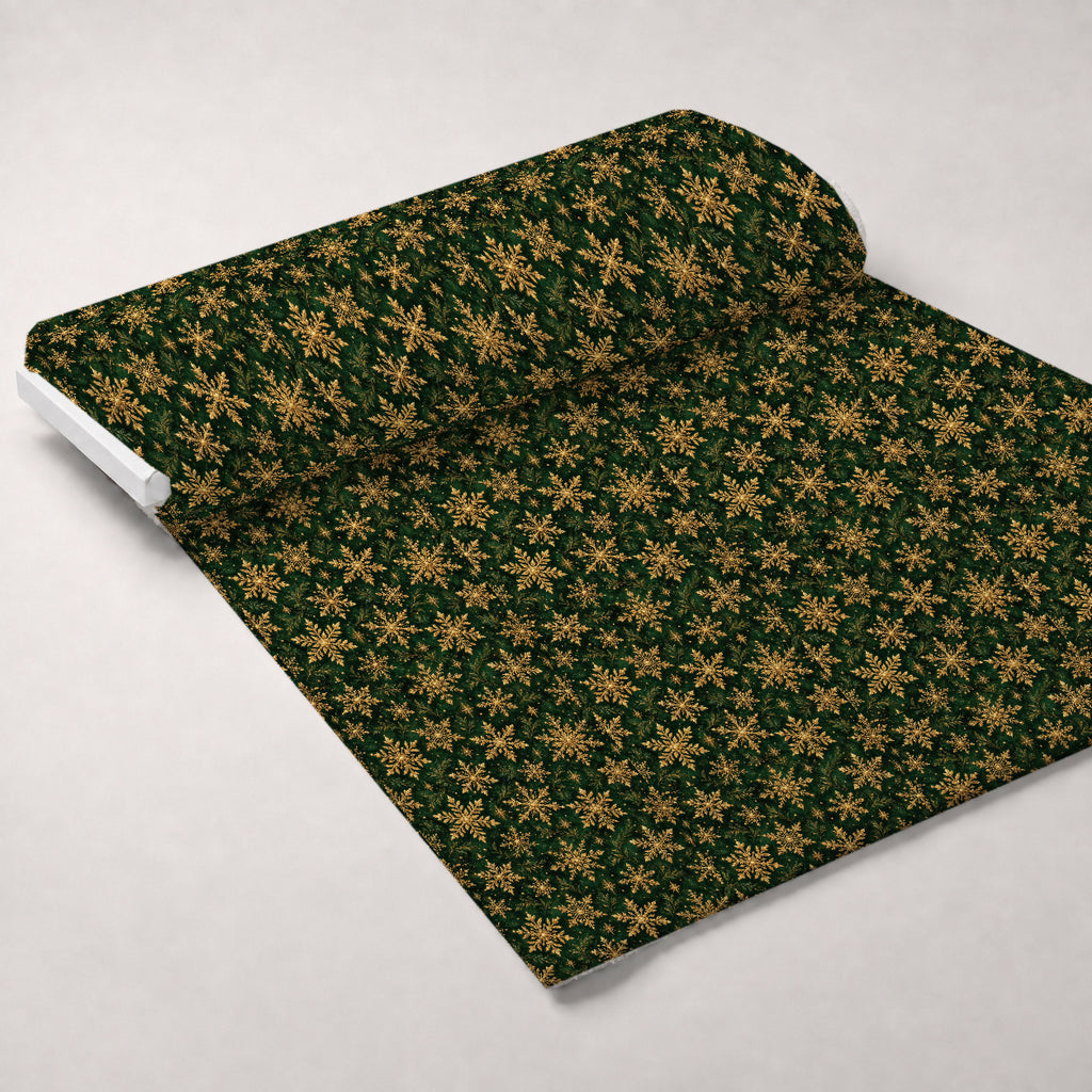 Gilded Evergreen Holiday Pattern 2 Minky Fabric — plush minky unrolled bolt preview (mv-minky-v1:bolt)